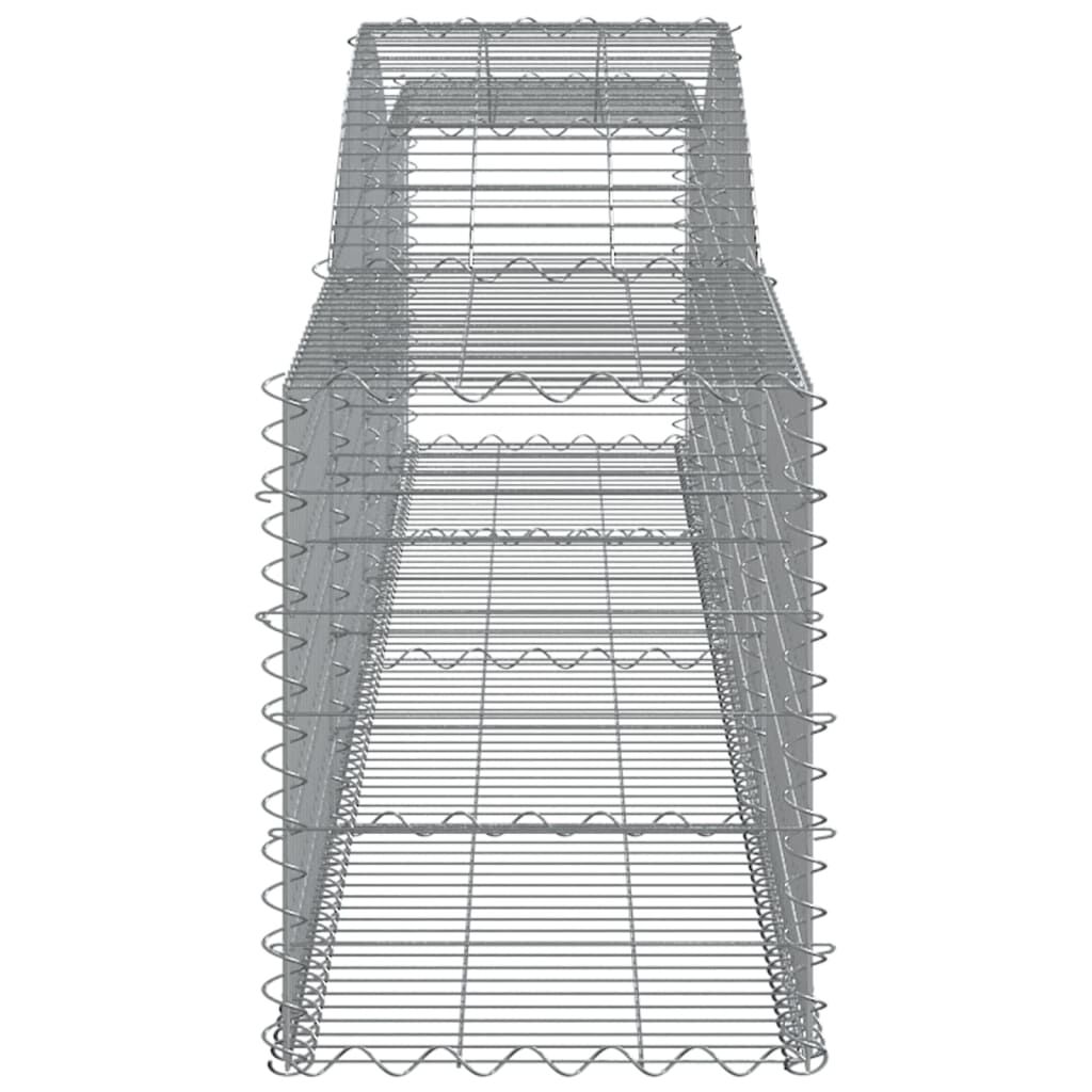 vidaXL Arched Gabion Baskets 4 pcs 400x50x60/80 cm Galvanised Iron