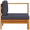 vidaXL Middle Sofa with 1 Armrest Dark Grey Solid Acacia Wood