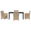 vidaXL Garden Dining Set 5 pcs Beige Poly Rattan