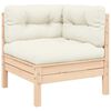 vidaXL 3 Piece Garden Lounge Set with Cream Cushions Solid Pinewood
