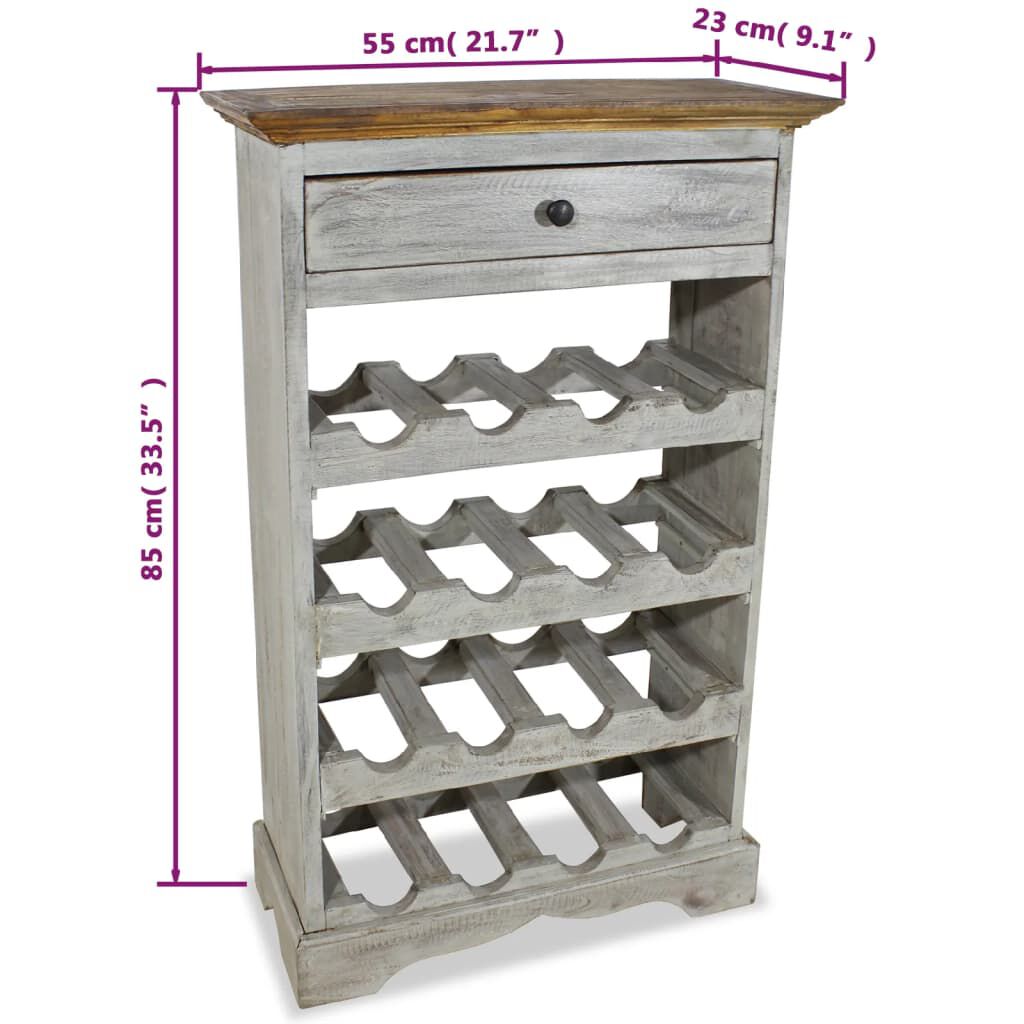 vidaXL Wine Rack Solid Mahogany Wood 55x23x85 cm