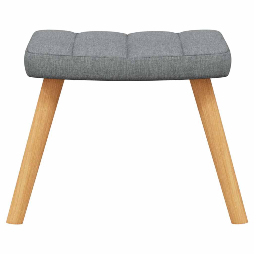 vidaXL Rocking Chair with a Stool Light Grey Fabric