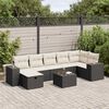 vidaXL 7 Piece Garden Sofa Set with Cushions Black Poly Rattan