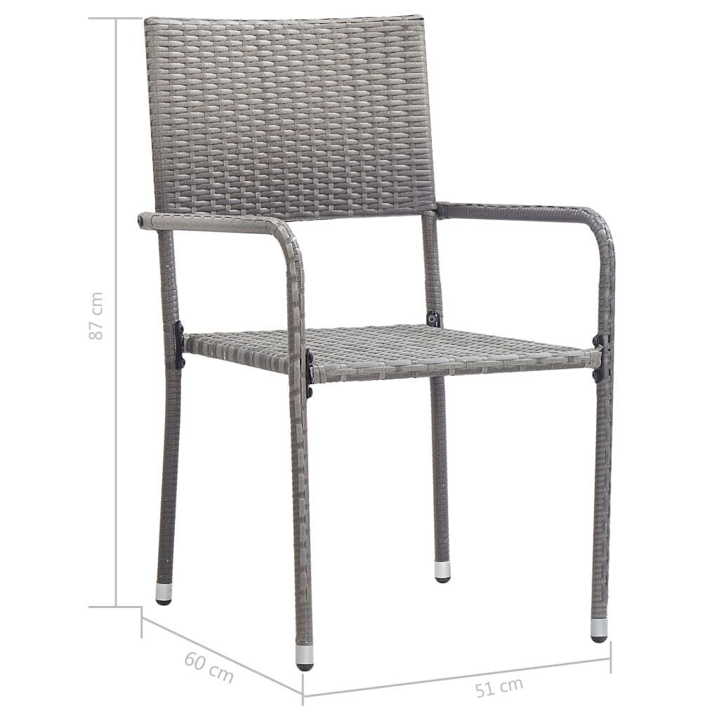 vidaXL 9 Piece Garden Dining Set Grey