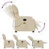 vidaXL Massage Recliner Chair Cream Fabric