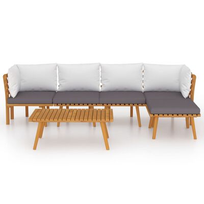 vidaXL 6 Piece Garden Lounge Set with Cushions Solid Wood Acacia