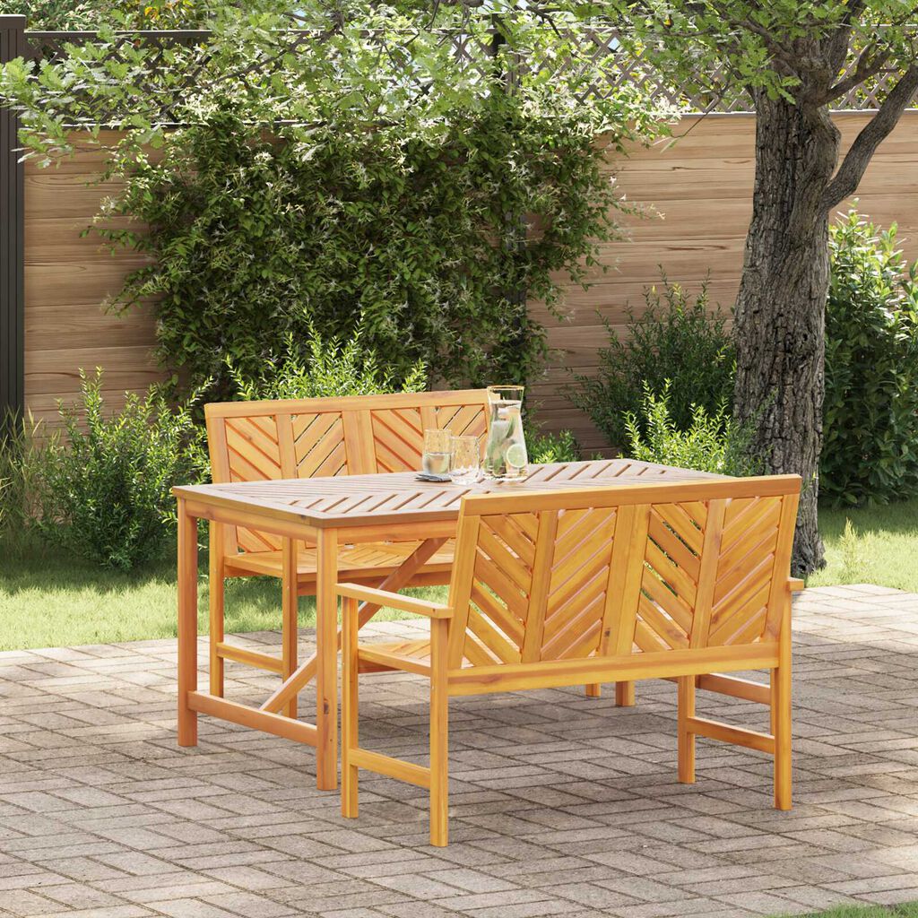 vidaXL Garden Dining Set 3 pcs Brown 150 x 90 x 74 cm