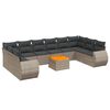 vidaXL 11 Piece Garden Sofa Set with Cushions Grey Poly Rattan