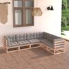 vidaXL 6 Piece Garden Lounge Set with Cushions Solid Pinewood