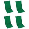 vidaXL Garden Chairs 4 pcs with Green Cushions Solid Teak Wood