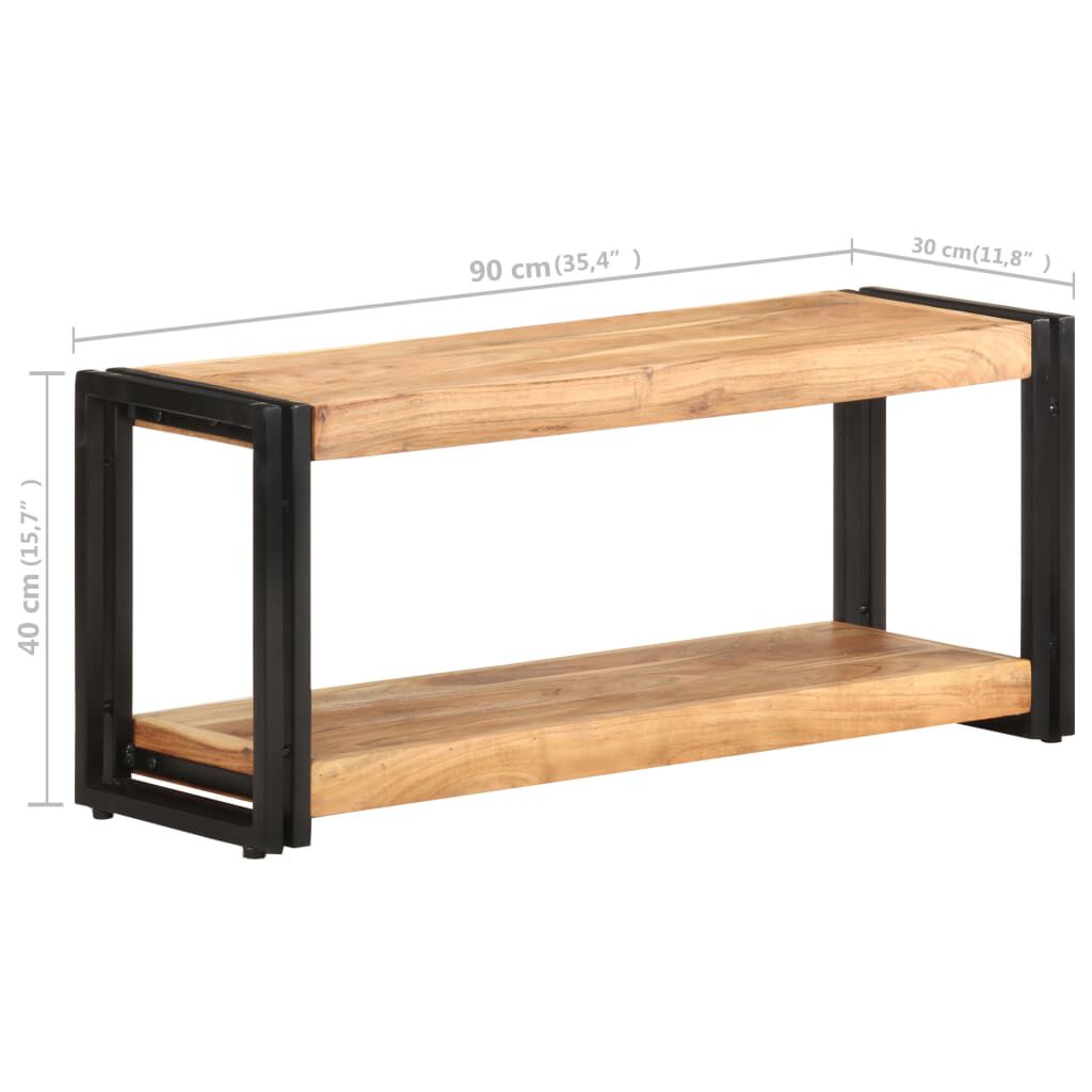 vidaXL TV Cabinet 90x30x40 cm Solid Acacia Wood