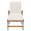 vidaXL Sun Lounger with Cushion Solid Teak Wood Cream