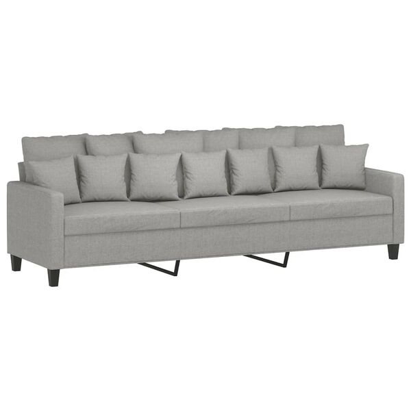 vidaXL 3-Seater Sofa Light Grey 210 cm Fabric