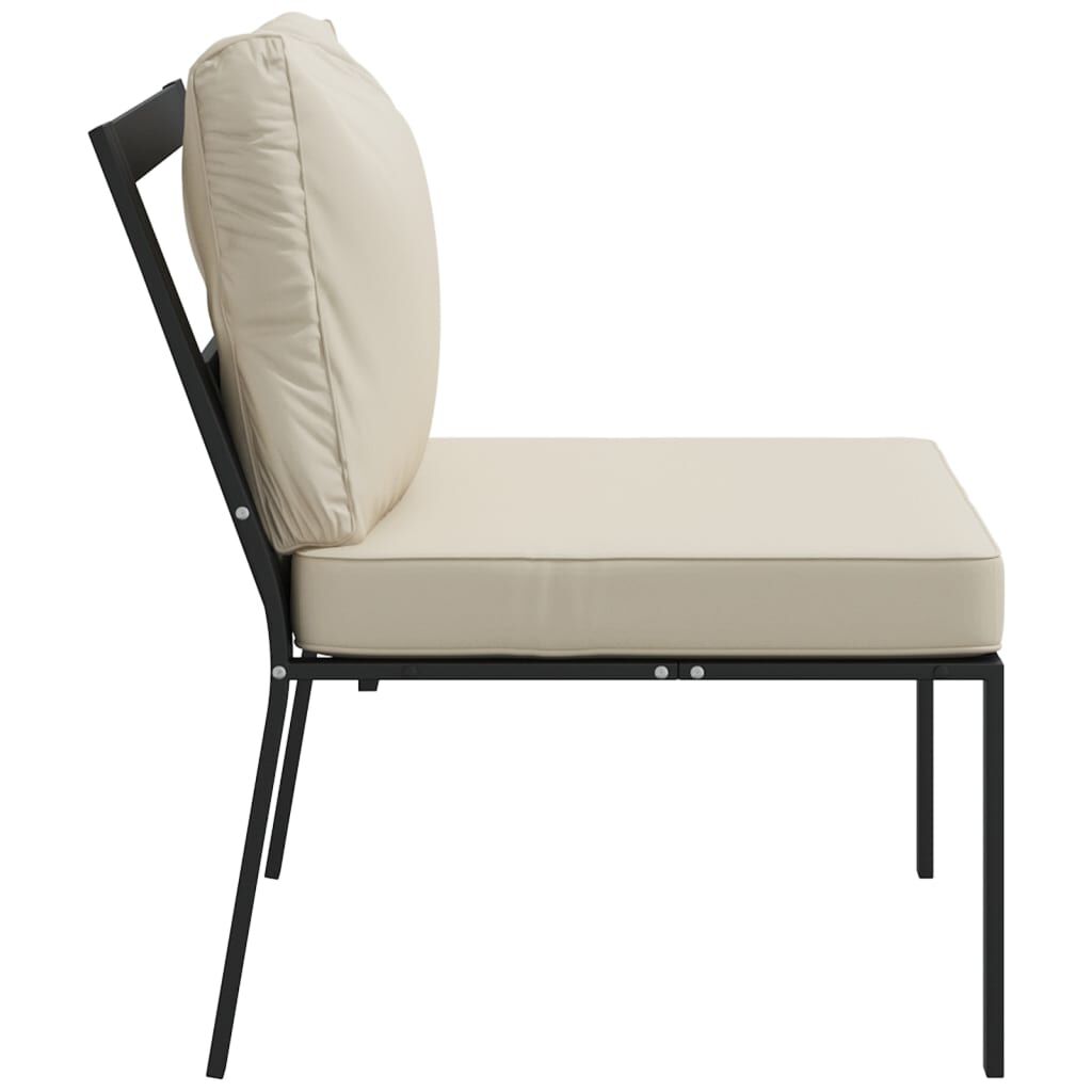 vidaXL Garden Chairs with Sand Cushions 2 pcs 60x74x79 cm Steel