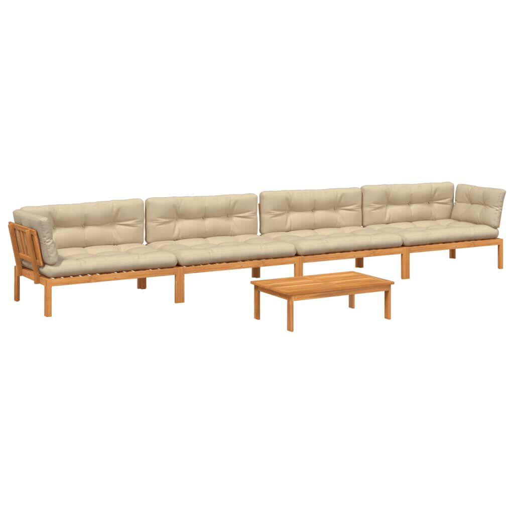 vidaXL 5 Piece Garden Pallet Sofa Set with Cushions Solid Wood Acacia
