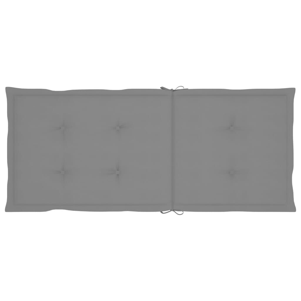 vidaXL Garden Chairs 4 pcs with Grey Cushions Solid Teak Wood