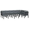 vidaXL 9 Piece Garden Lounge Set Black and Grey Poly Rattan