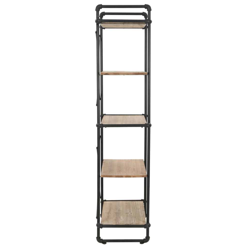 vidaXL Bookcase Solid Firwood and Steel 80x42x180 cm
