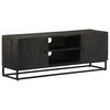 vidaXL TV Cabinet Black 110x30x40 cm Solid Wood Mango and Iron