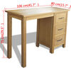 vidaXL Desk with 3 Drawers 106x40x75 cm Solid Oak Wood
