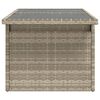 vidaXL Garden Table with Glass Top Light Grey 100x55x73 cm Poly Rattan