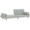 vidaXL Sofa Bed with Cushions Light Grey Velvet