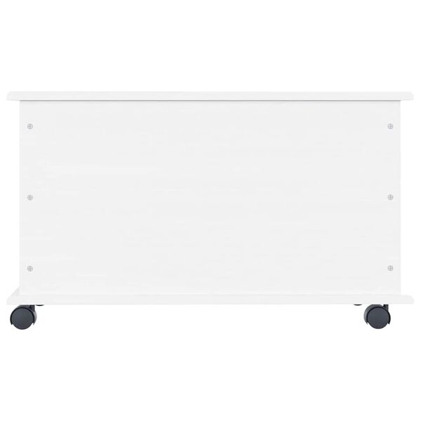 vidaXL Storage Chest with Wheels ALTA White 73x39.5x43 cm Solid Wood Pine