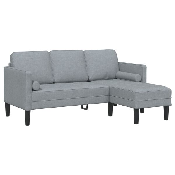 vidaXL 2 Piece Sofa Set with Cushions Light Grey Fabric