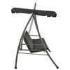 vidaXL Outdoor Convertible Swing Bench with Canopy Anthracite 198x120x205 cm Steel
