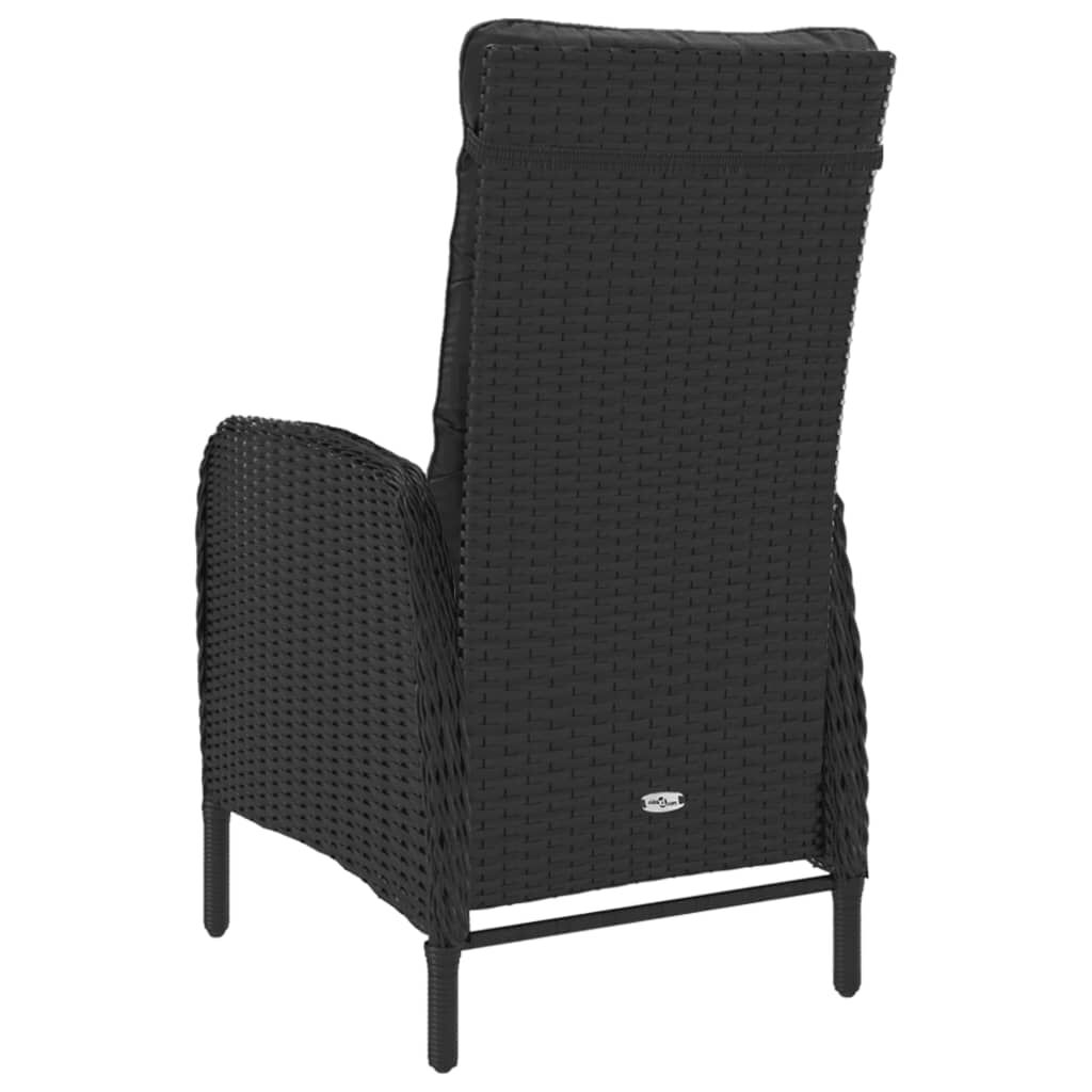 vidaXL 3 Piece Garden Bistro Set Poly Rattan and Acacia Wood Black