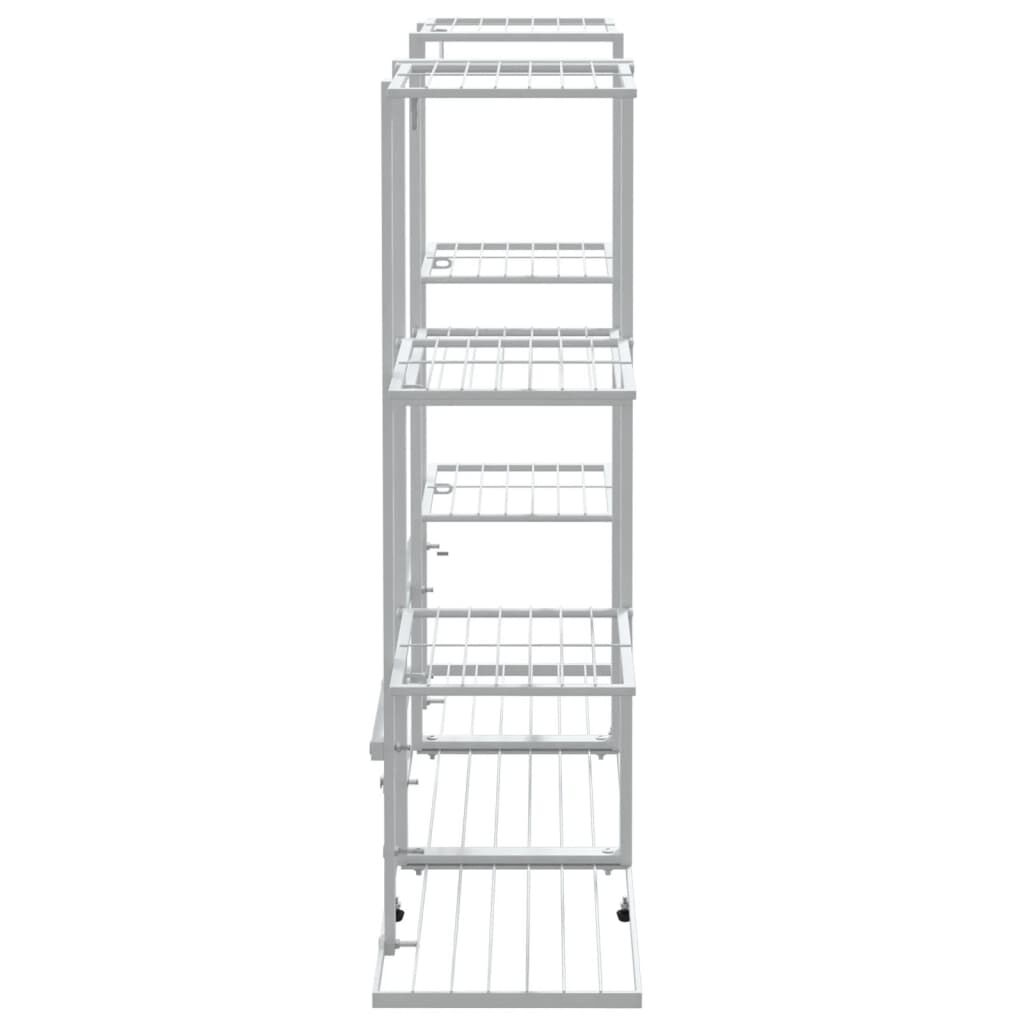 vidaXL Flower Stand 94.5x25x89 cm White Iron