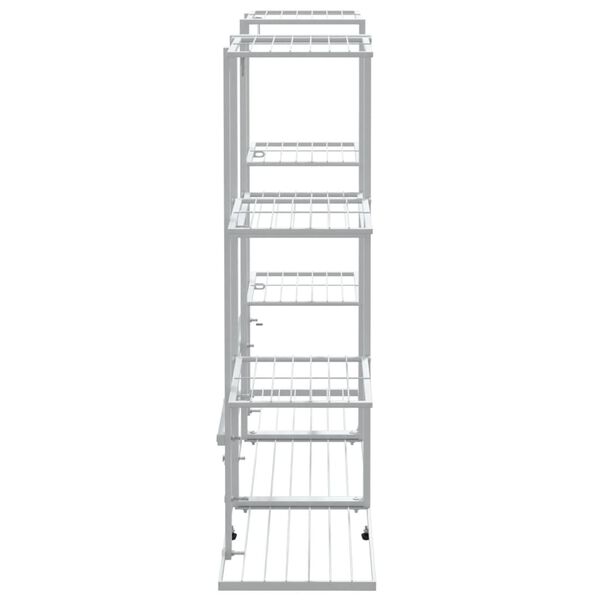 vidaXL Flower Stand 94.5x25x89 cm White Iron