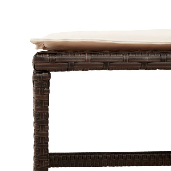 vidaXL Garden Stools with Cushions 4 pcs Brown 40x40x35 cm Poly Rattan