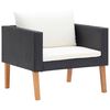 vidaXL 4 Piece Garden Lounge Set with Cushions Poly Rattan Black