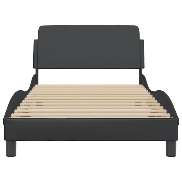 vidaXL Bed Frame "Dover" Black 100x190 cm Faux Leather