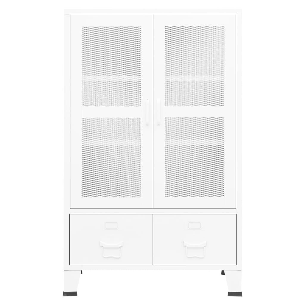 vidaXL Industrial Storage Chest White Metal