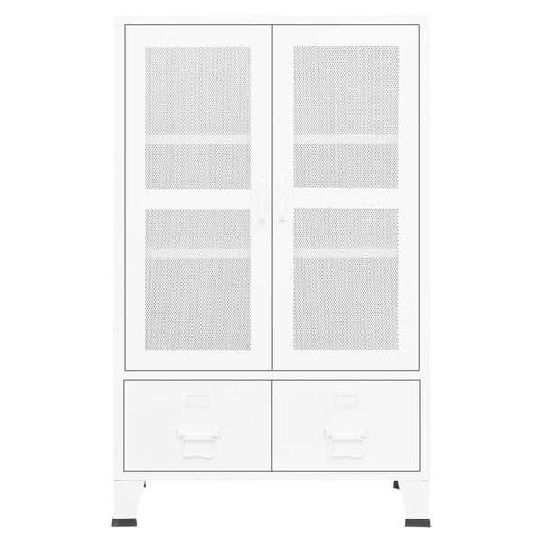 vidaXL Industrial Storage Chest White Metal