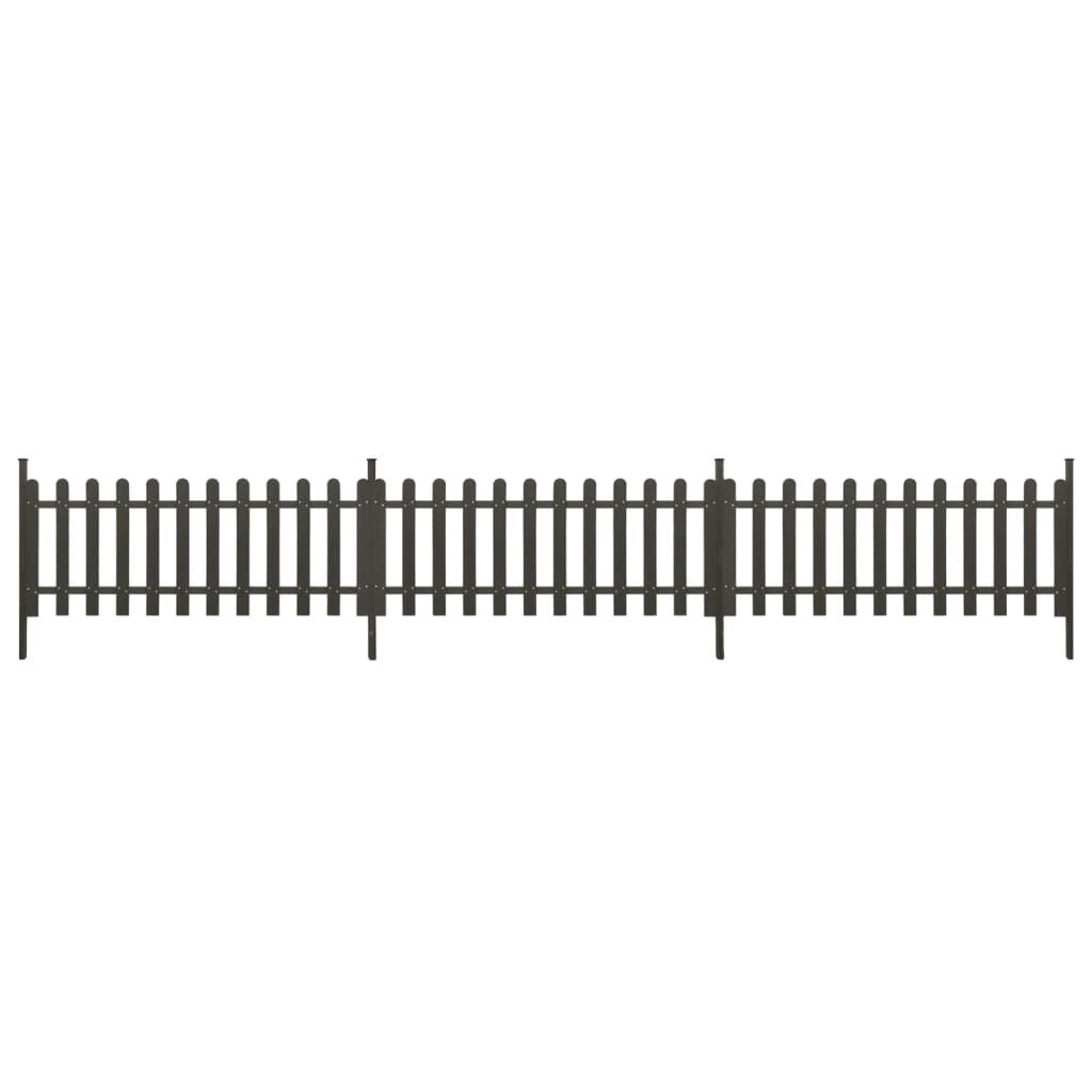 vidaXL Picket Fence with Posts 3 pcs WPC 614x80 cm