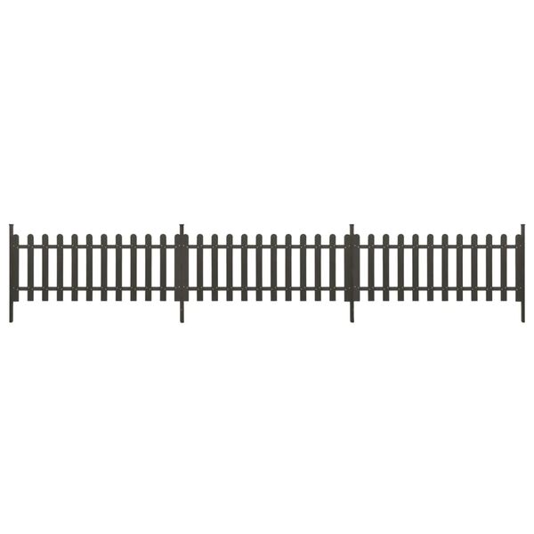 vidaXL Picket Fence with Posts 3 pcs WPC 614x80 cm