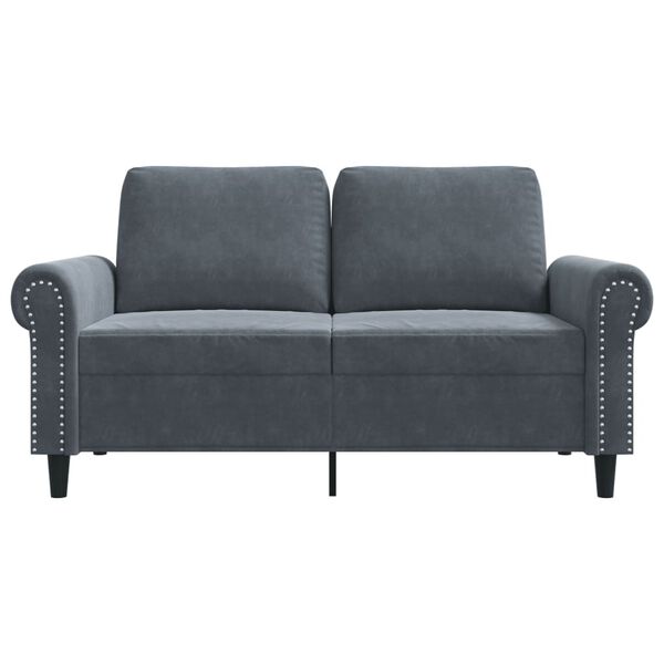 vidaXL 2-Seater Sofa Dark Grey 120 cm Velvet