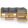 vidaXL 6 Piece Garden Lounge Set with Cushion Solid Acacia Wood