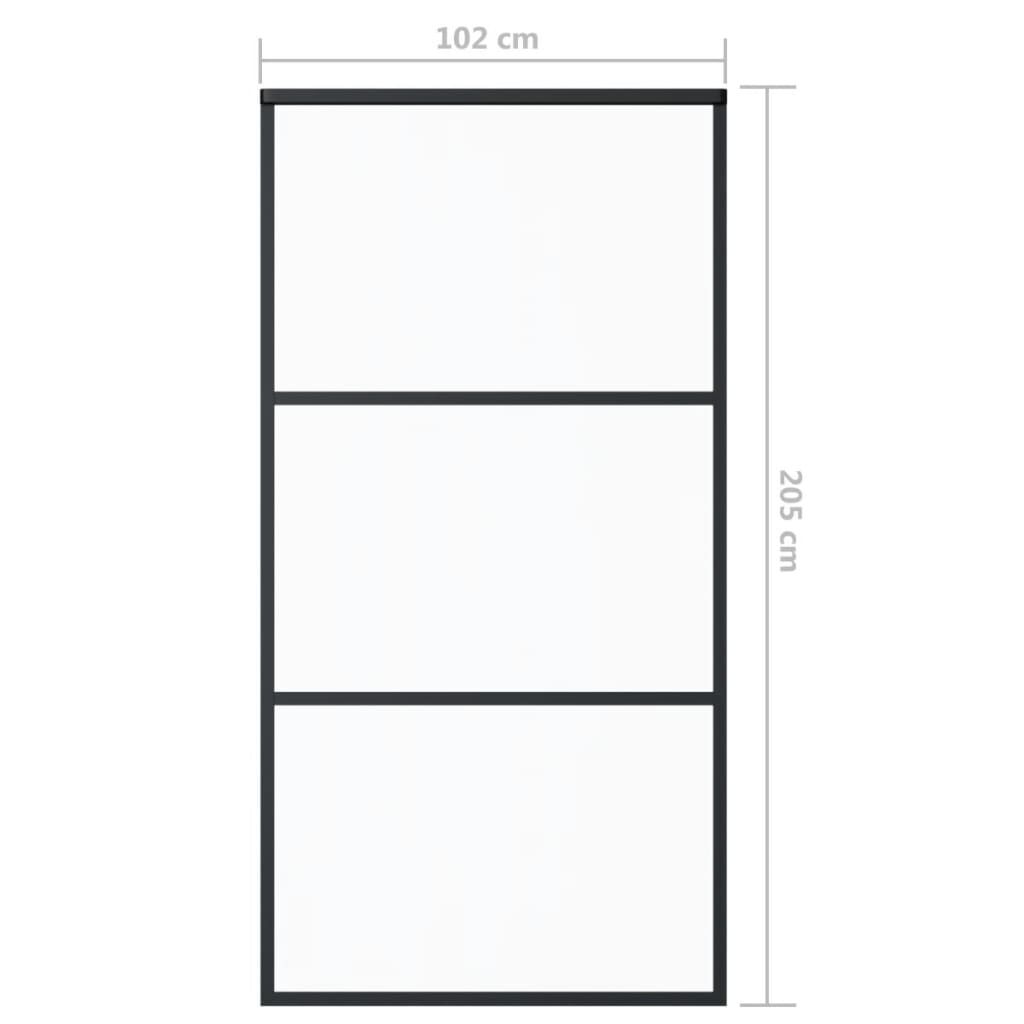 vidaXL Sliding Door ESG Glass and Aluminium 102x205 cm Black
