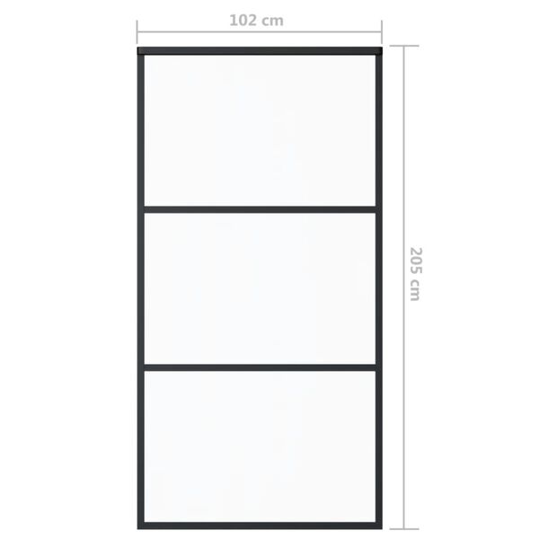 vidaXL Sliding Door ESG Glass and Aluminium 102x205 cm Black