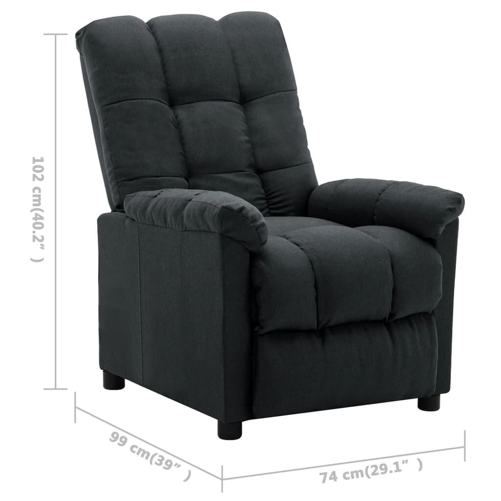 vidaXL Electric Recliner Chair Dark Grey Fabric