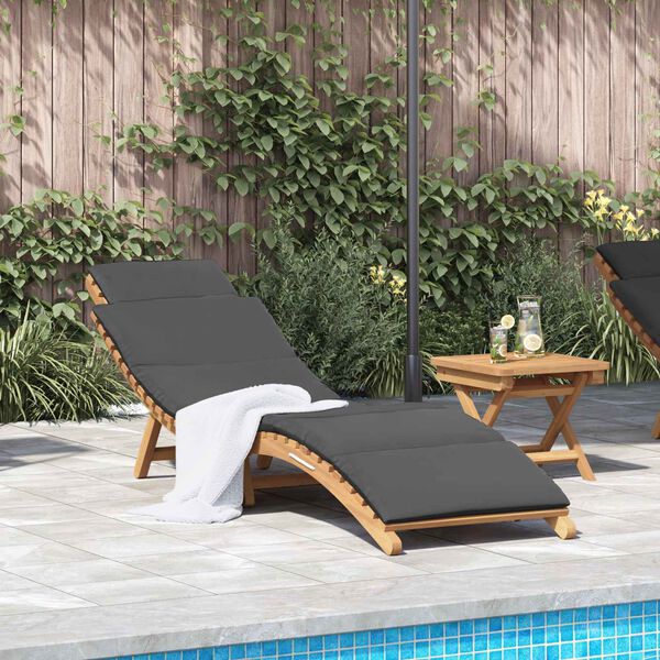 vidaXL Garden Sunlounger Brown 198 x 55 x 58.5 cm Solid Teak Wood