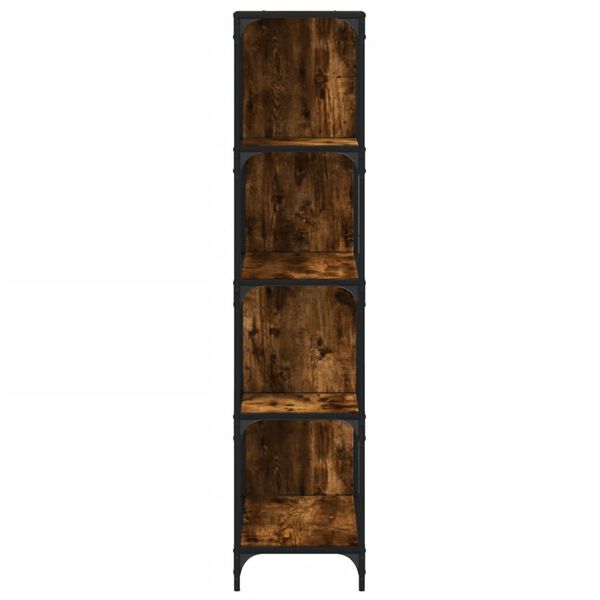 vidaXL Bookcase 4-Stair Smoked Oak 139x33.5x149 cm Engineered Wood