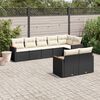 vidaXL 8 Piece Garden Sofa Set with Cushions Black Poly Rattan