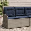 vidaXL Reclining Garden Bench with Cushions Grey Poly Rattan