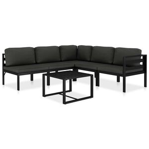 vidaXL 6 Piece Garden Lounge Set with Cushions Aluminium Anthracite