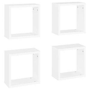 vidaXL Wall Cube Shelves 4 pcs White 30x15x30 cm